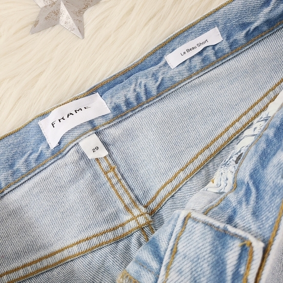 FRAME Le Beau Shorts Canter Cut distressed NEW - Picture 5 of 6